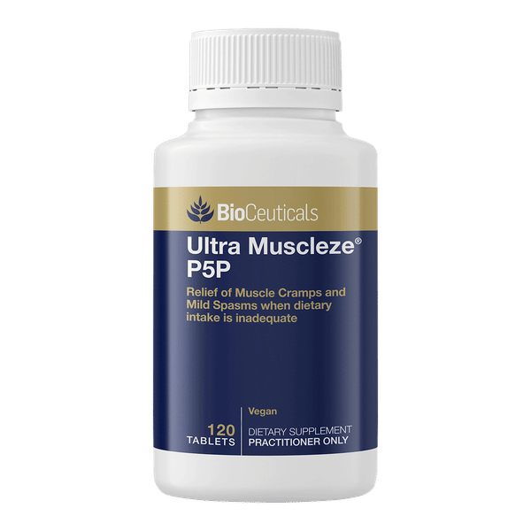 <img src='https://images.vital.ly/tr:w-350,c-at_max,dpr-2,q-100/Bioceuticals_Ultra_Muscleze_P5P_120_Tablets.png' /> Ultra Muscleze P5P