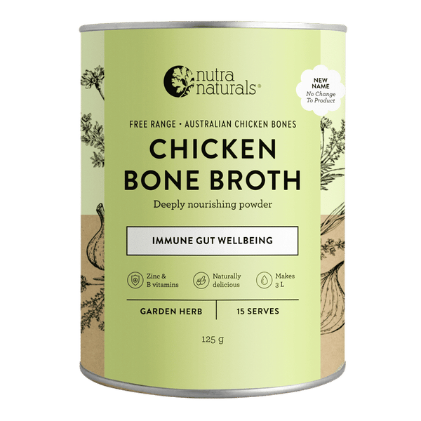 <img src='https://images.vital.ly/tr:w-350,c-at_max,dpr-2,q-100/Nutra_Naturals_Chicken_Bone_Broth_Garden_Herb_125_g.png' /> Chicken Bone Broth Garden Herb